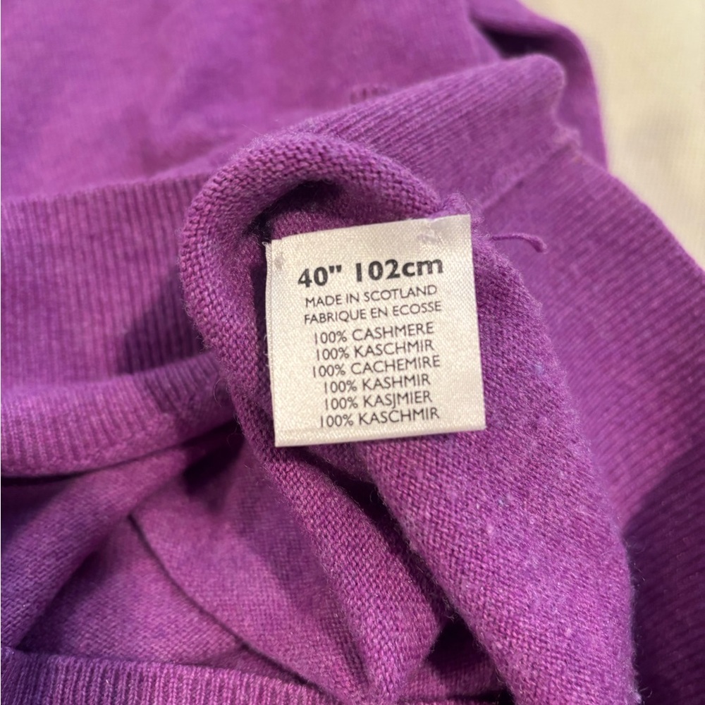 Johnston of Elgin Purple Cashmere Sweater - Picture 4 of 7